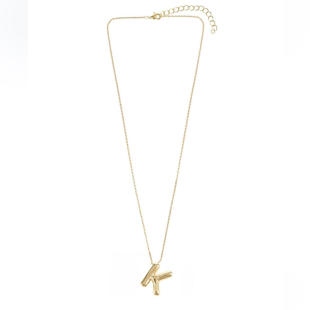 Gold Initial K Necklace - Picture 2 of 2